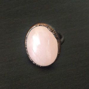 Rose Quartz Handmade Ring Size 6